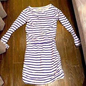 Sundry size 1 ruched striped long sleeve dress